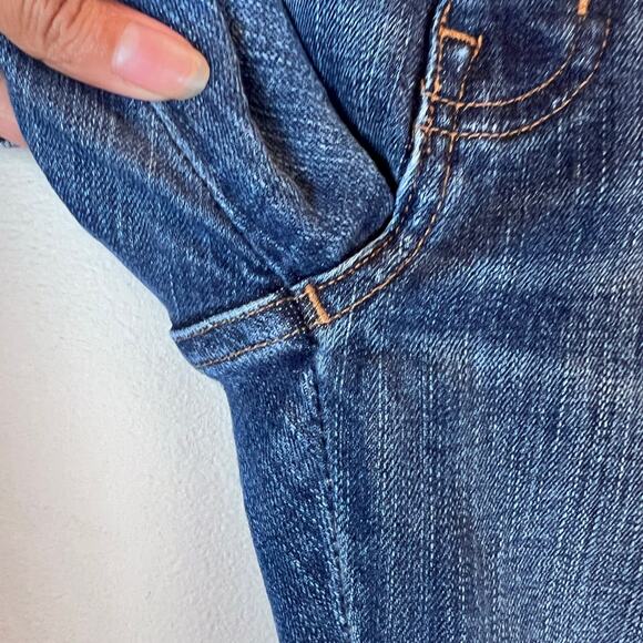 Madewell 9" High Rise Skinny Medium Wash Light Distressed Raw Hem Jean Women 27P - Picture 4 of 9